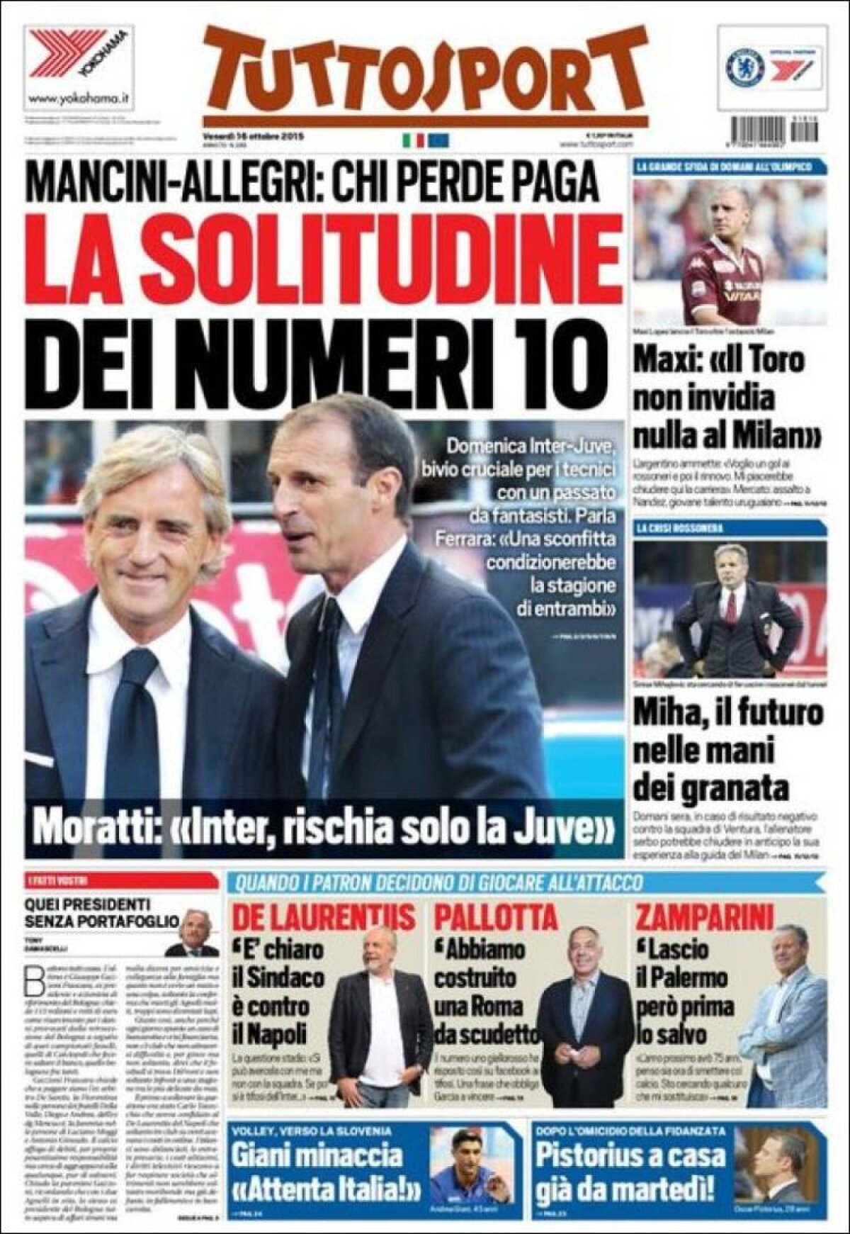 Ce scriu azi ziarele de sport din lume (16 octombrie 2015)