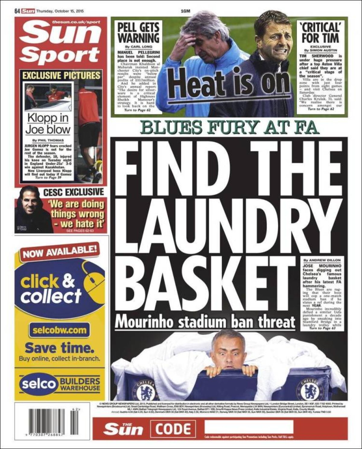 Ce scriu azi ziarele de sport din lume (16 octombrie 2015)