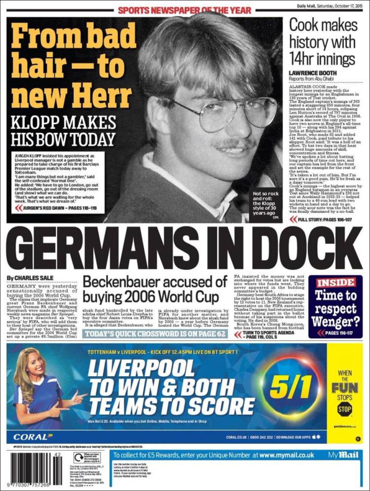 Ce scriu azi ziarele de sport din lume (17 octombrie 2015)