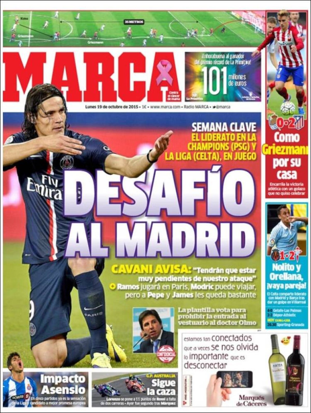 Ce scriu azi ziarele de sport din lume (19 octombrie 2015)