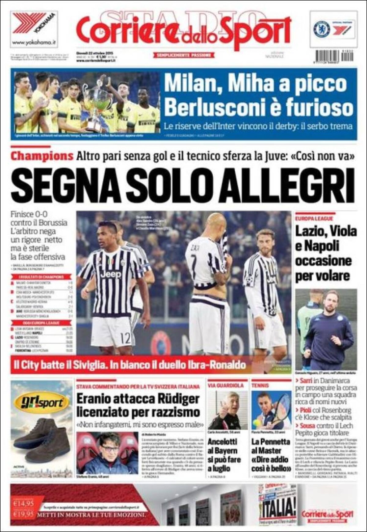 Ce scriu azi ziarele de sport din lume (22 octombrie 2015)