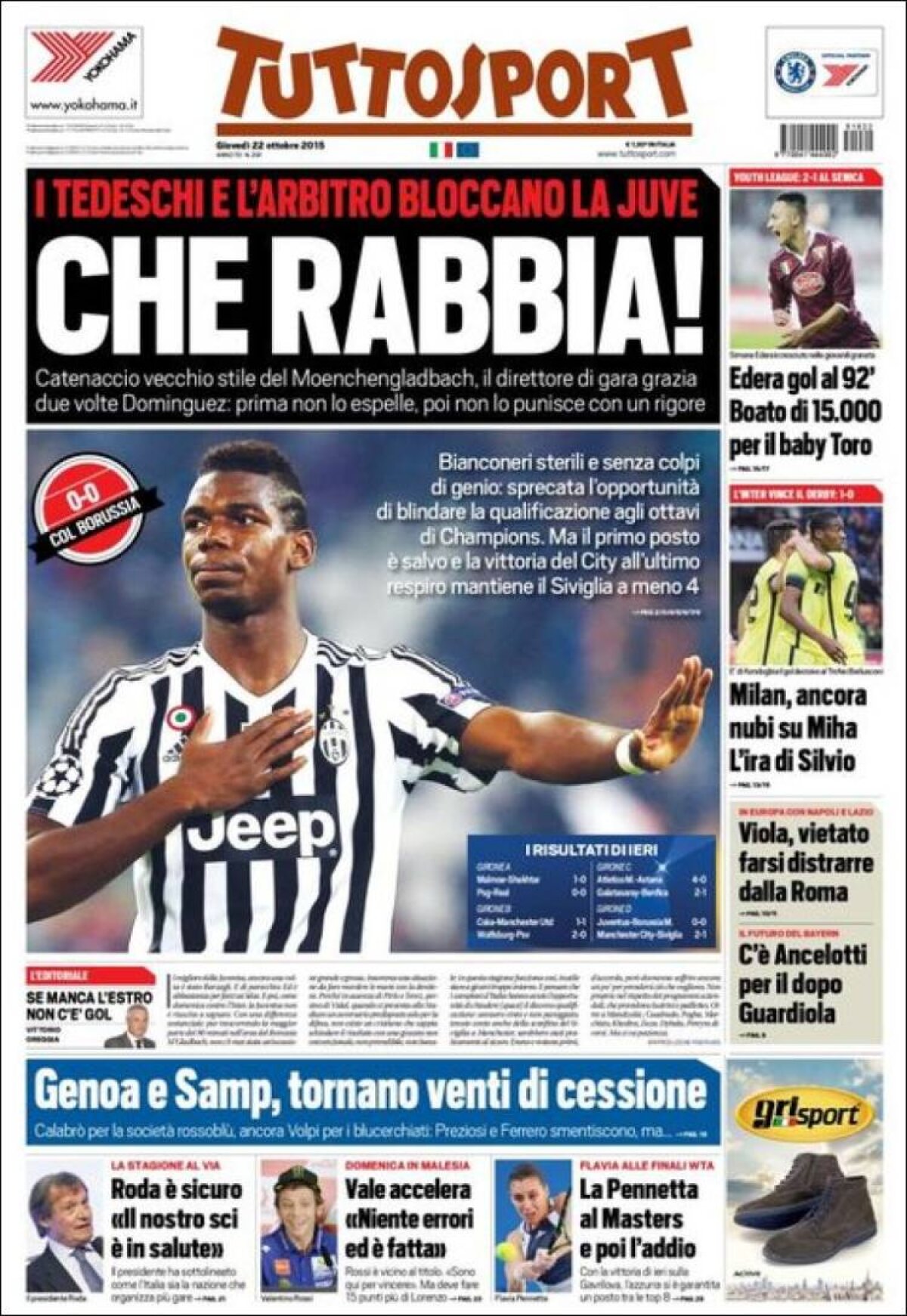 Ce scriu azi ziarele de sport din lume (22 octombrie 2015)