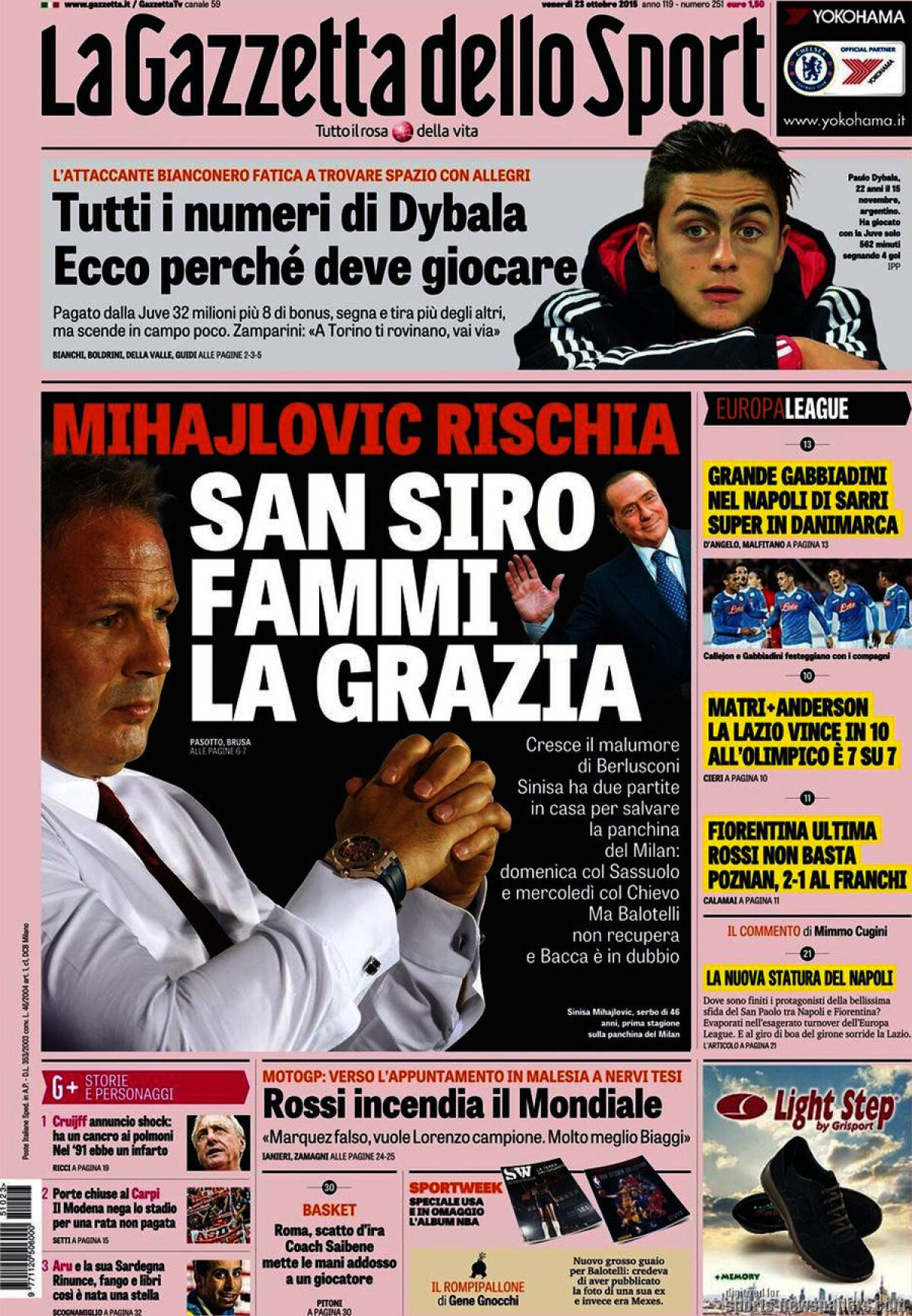 Ce scriu azi ziarele de sport din lume (23 octombrie 2015)