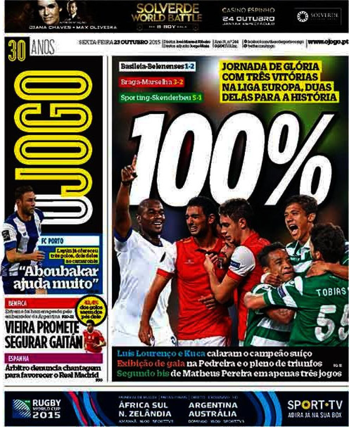 Ce scriu azi ziarele de sport din lume (23 octombrie 2015)