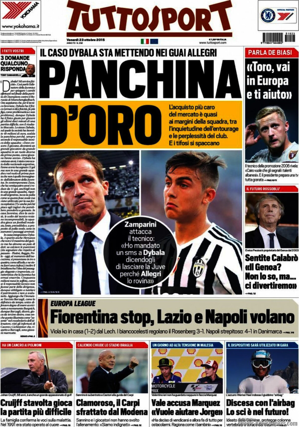 Ce scriu azi ziarele de sport din lume (23 octombrie 2015)