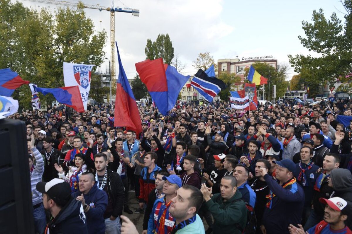 500 de oameni au protestat în Ghencea: "Am luat o decizie radicală! Nu mai mergem la nimic" » Becali îi ia în răs la TV: "Dacă au macara, pot lua Steaua"