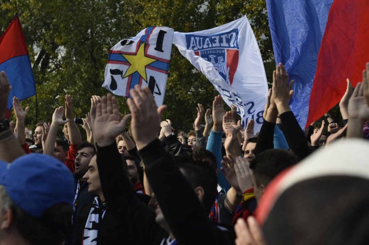 500 de oameni au protestat în Ghencea: "Am luat o decizie radicală! Nu mai mergem la nimic" » Becali îi ia în răs la TV: "Dacă au macara, pot lua Steaua"