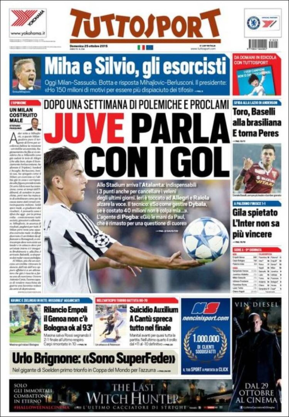 Ce scriu azi ziarele de sport din lume (25 octombrie 2015)