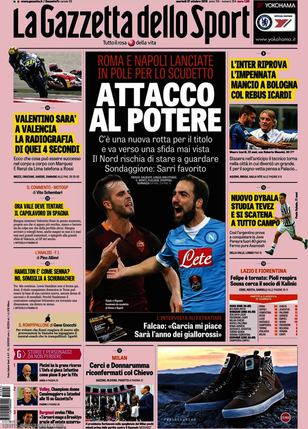 Ce scriu azi ziarele de sport din lume (27 octombrie 2015)