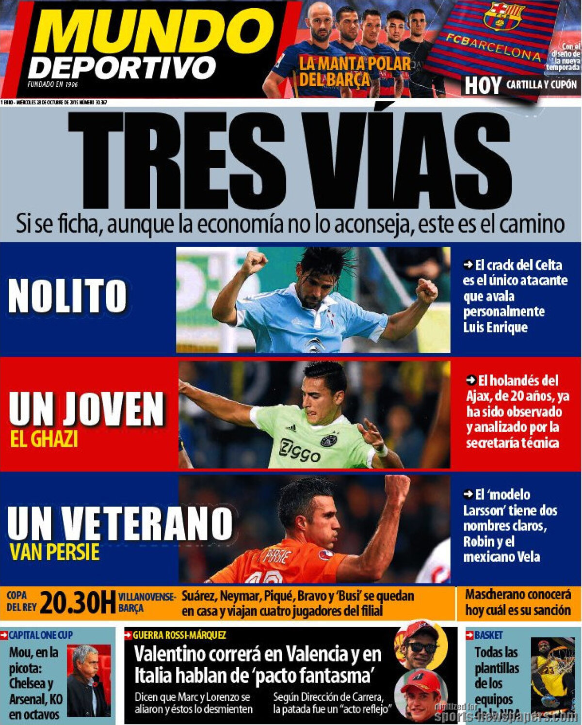 Ce scriu azi ziarele de sport din lume (28 octombrie 2015)