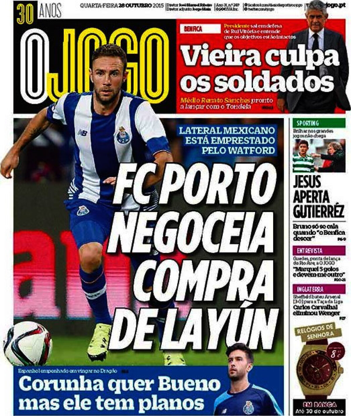 Ce scriu azi ziarele de sport din lume (28 octombrie 2015)