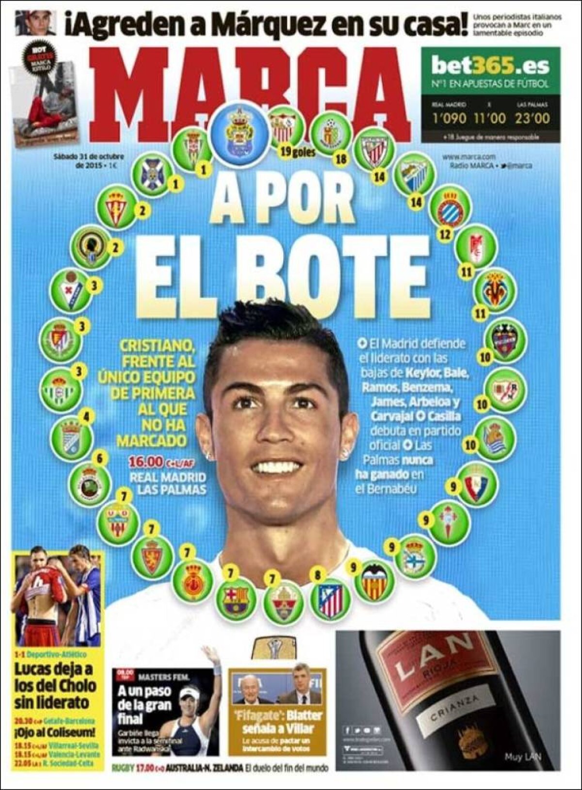 Ce scriu azi ziarele de sport din lume (31 octombrie 2015)