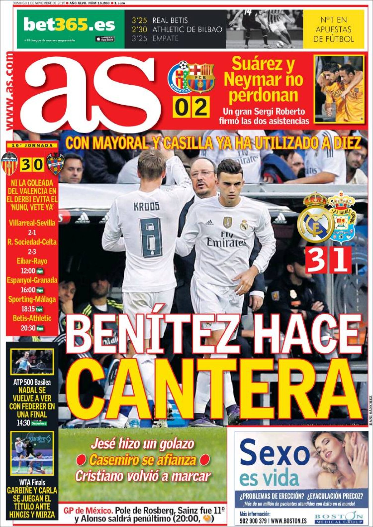 Ce scriu azi ziarele de sport din lume (1 noiembrie 2015)