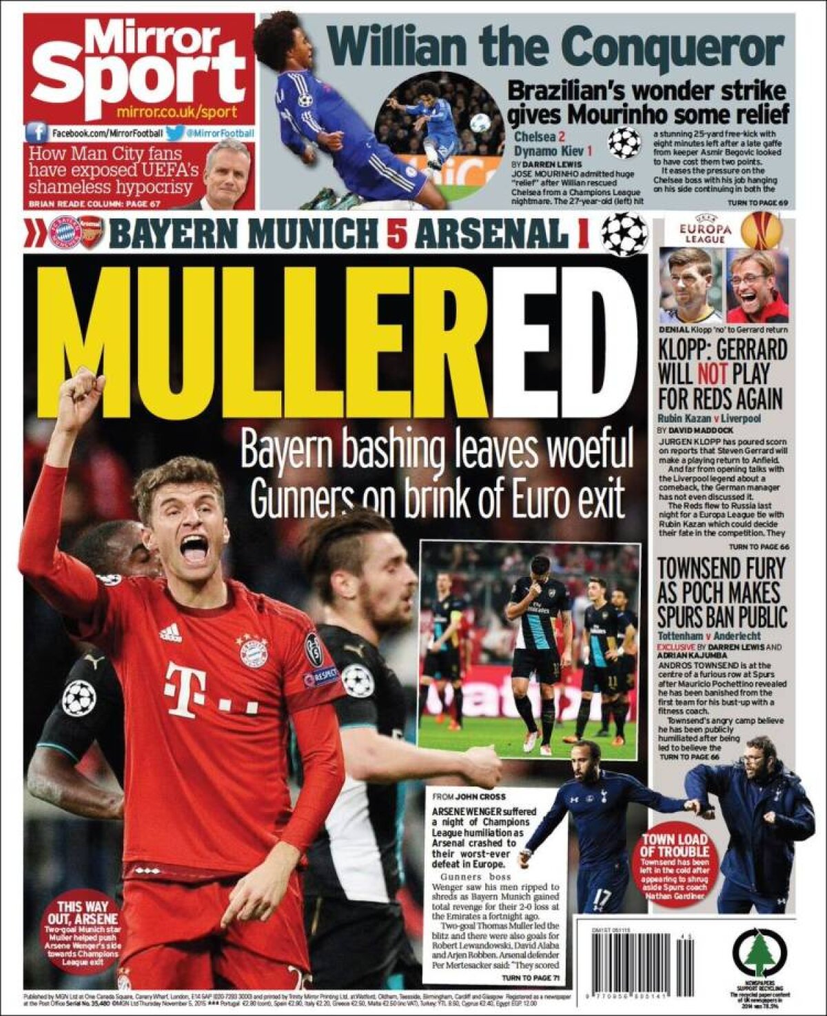 Ce scriu azi ziarele de sport din lume (5 noiembrie 2015)