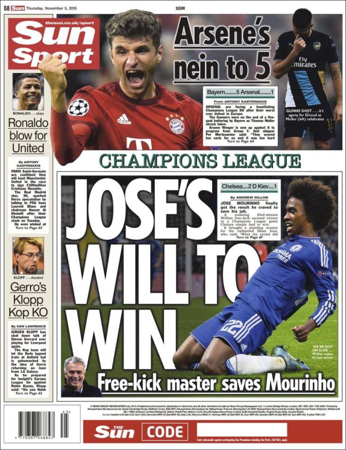 Ce scriu azi ziarele de sport din lume (5 noiembrie 2015)