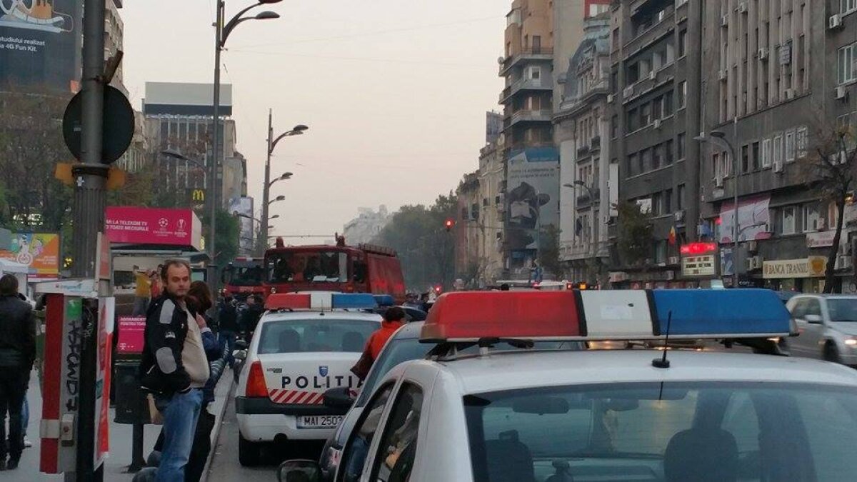 Incendiu în București » Un apartament dintr-un bloc din Piața Romană a luat foc