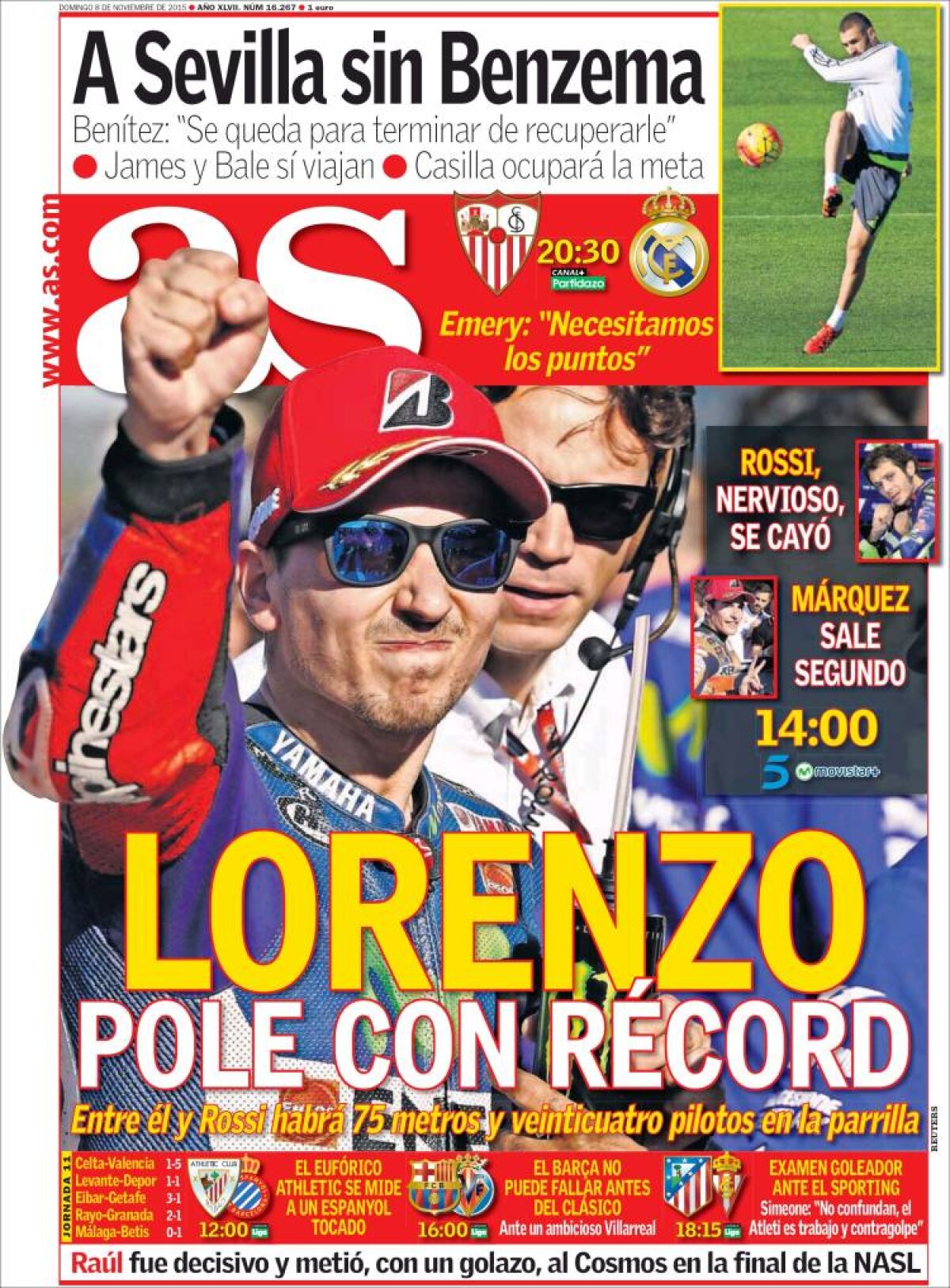 Ce scriu azi ziarele de sport din lume (8 noiembrie 2015)