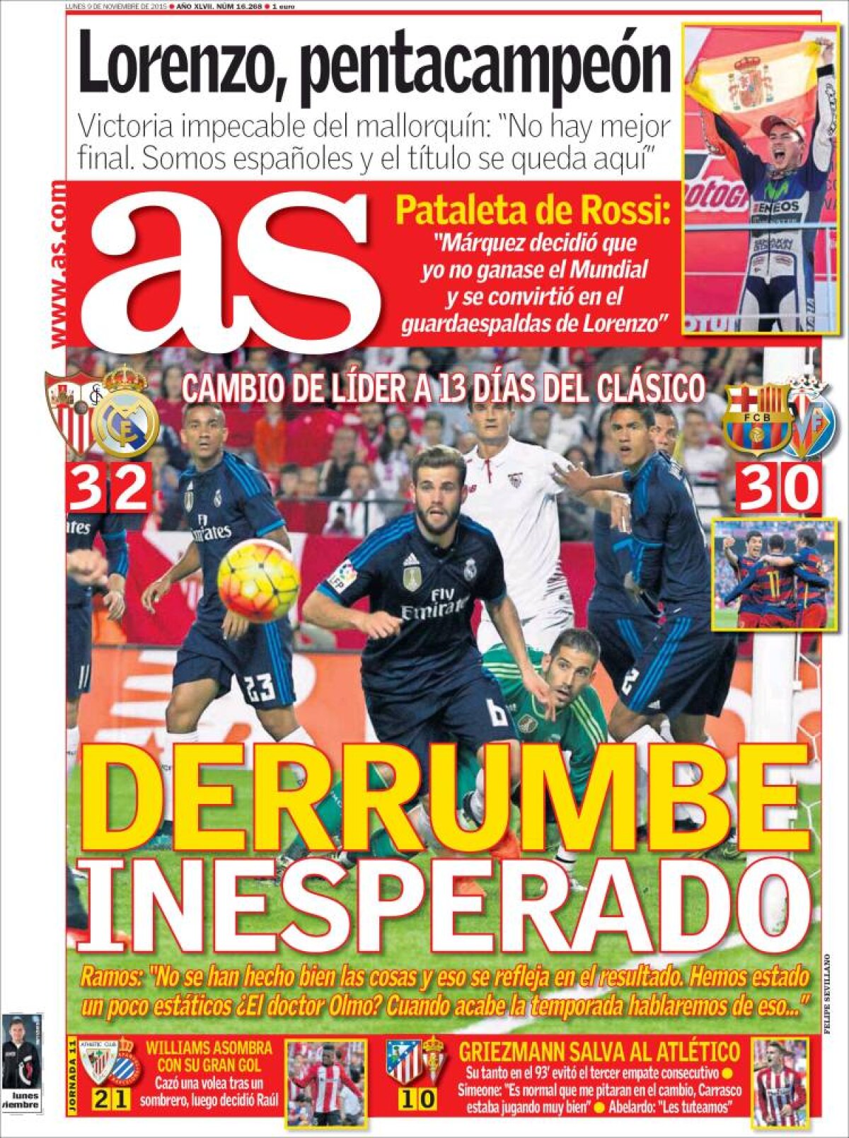 Ce scriu azi ziarele de sport din lume (9 noiembrie 2015)