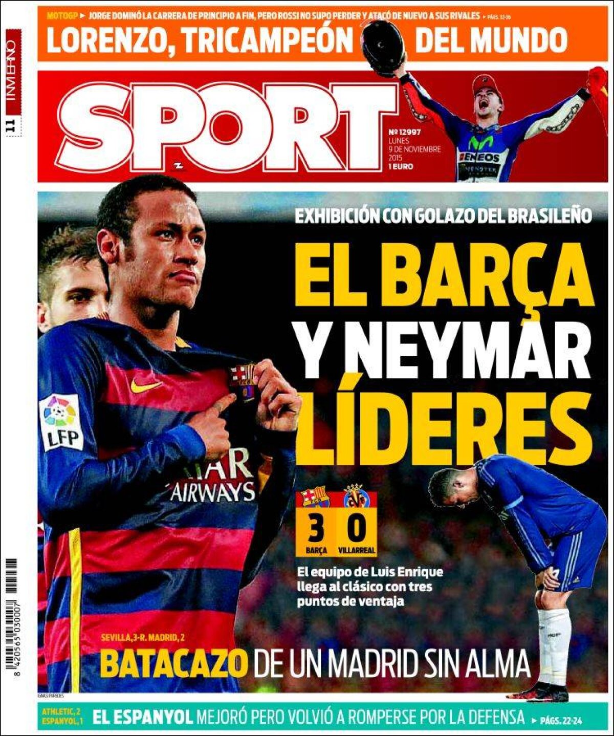 Ce scriu azi ziarele de sport din lume (9 noiembrie 2015)