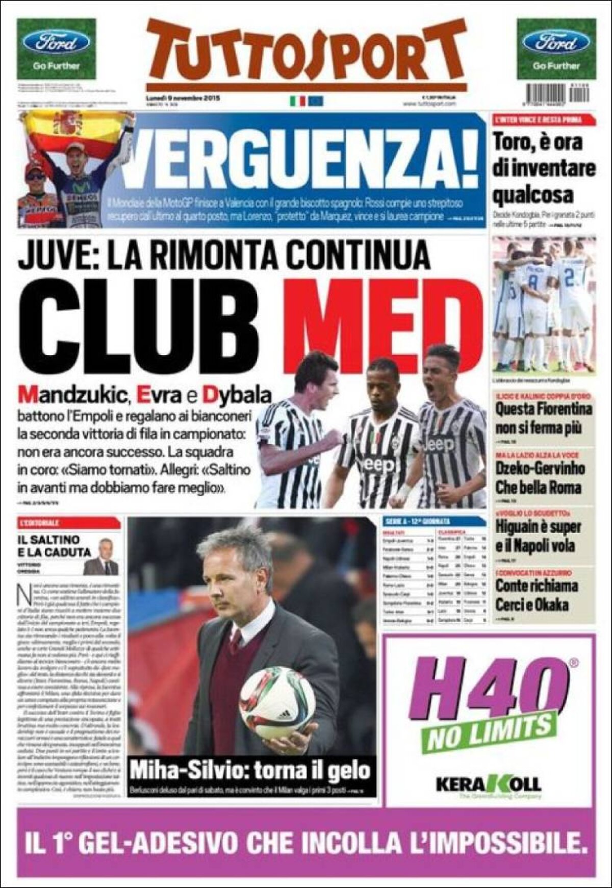 Ce scriu azi ziarele de sport din lume (9 noiembrie 2015)