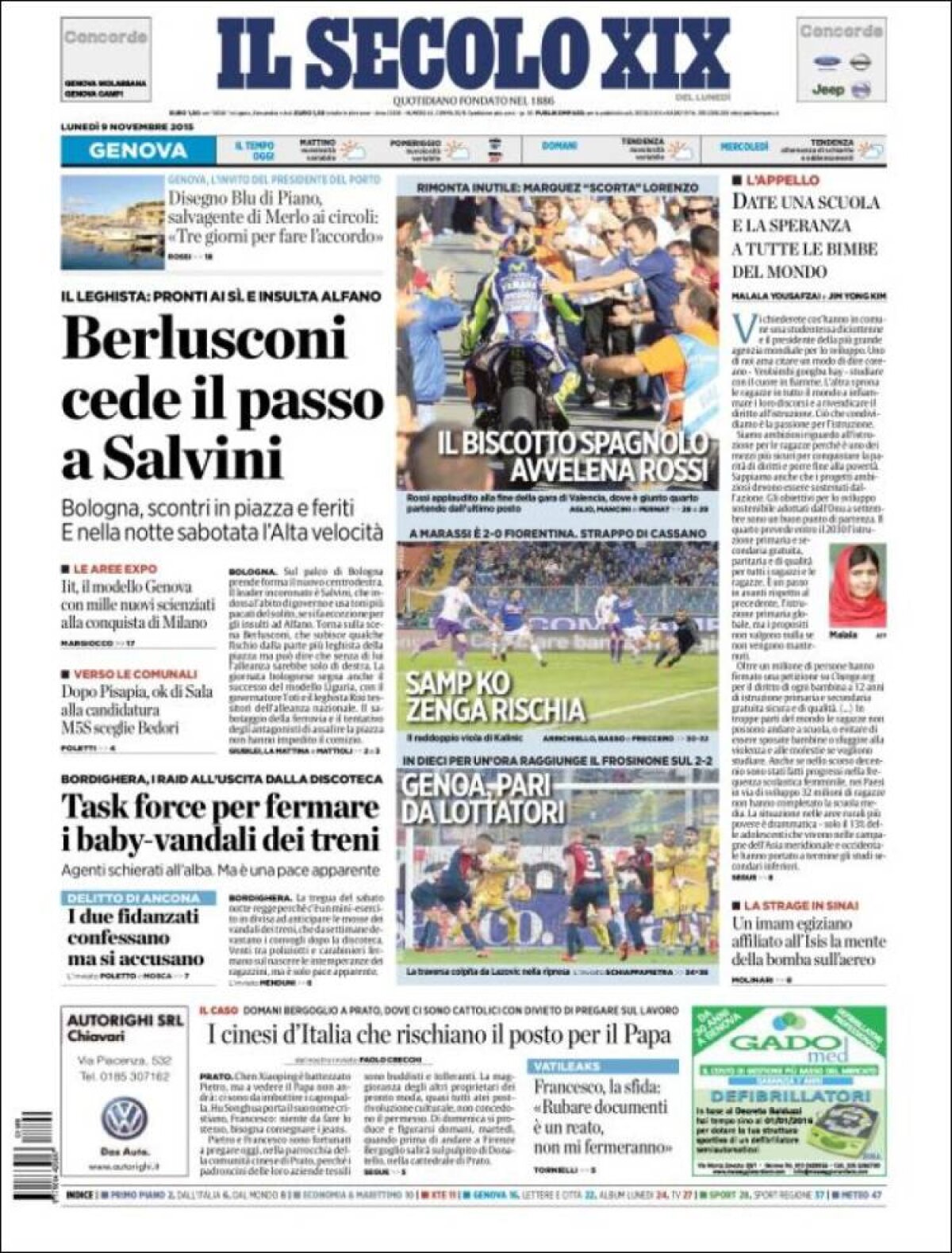 Ce scriu azi ziarele de sport din lume (9 noiembrie 2015)