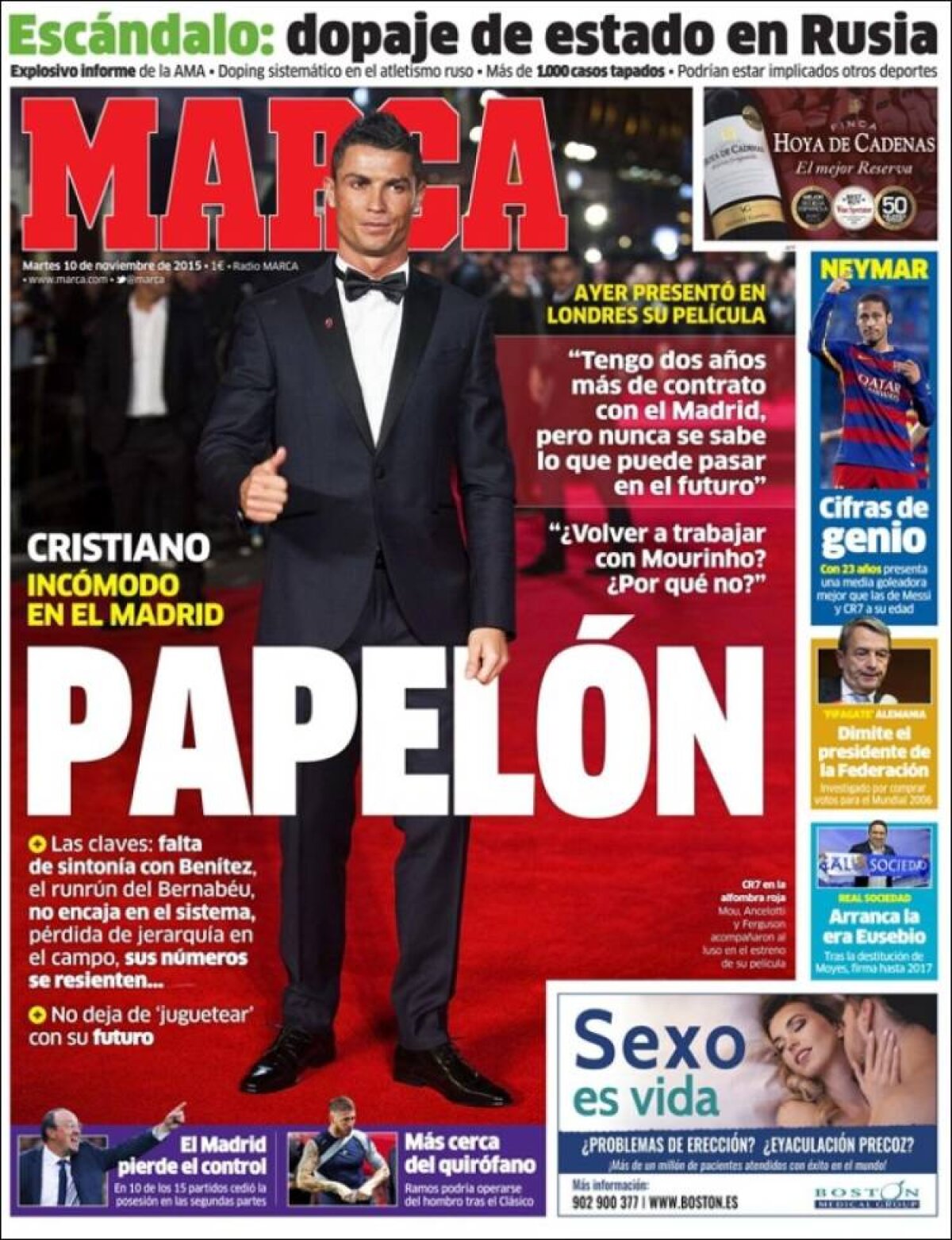 Ce scriu azi ziarele de sport din lume (10 noiembrie 2015)