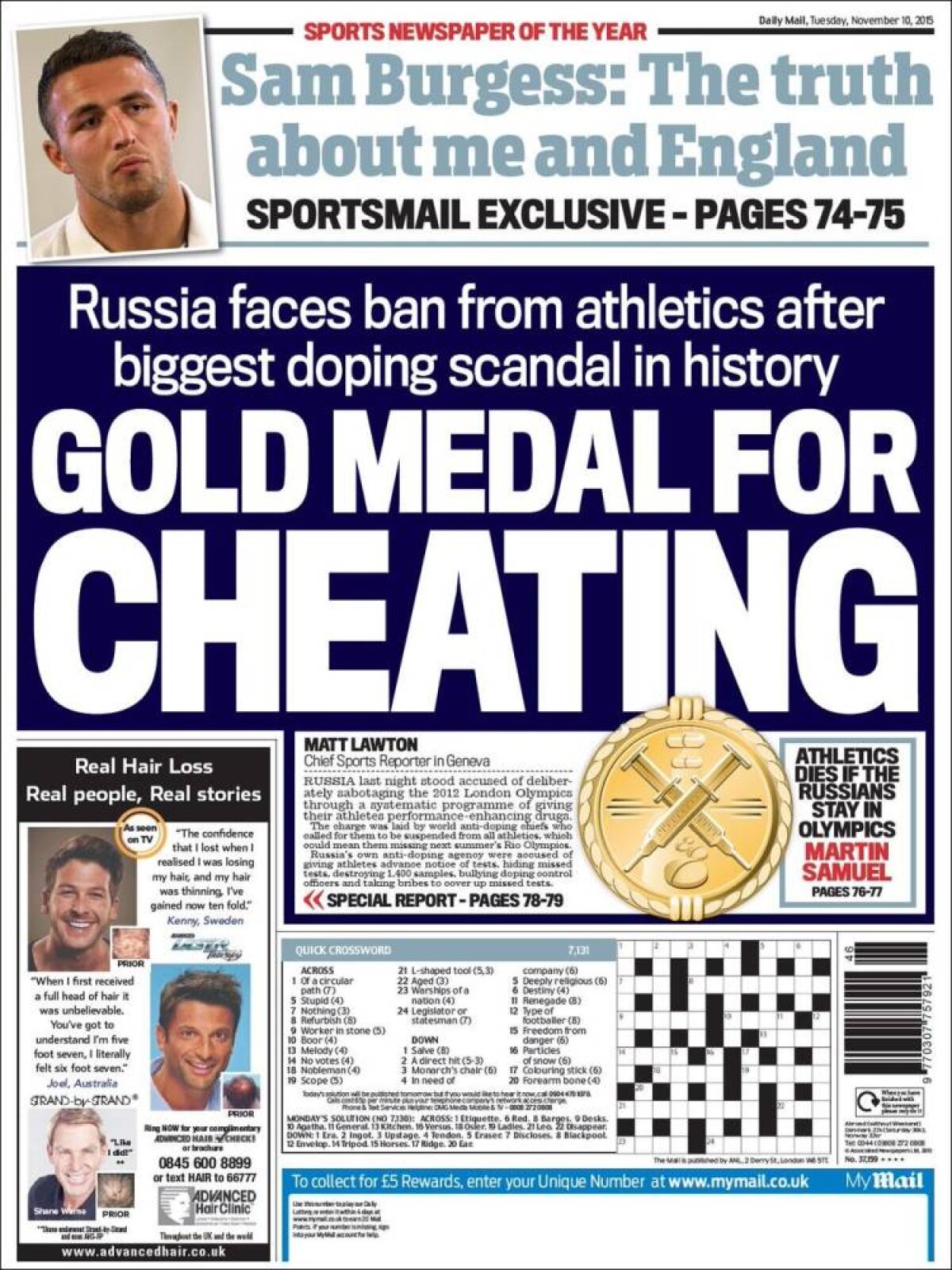 Ce scriu azi ziarele de sport din lume (10 noiembrie 2015)