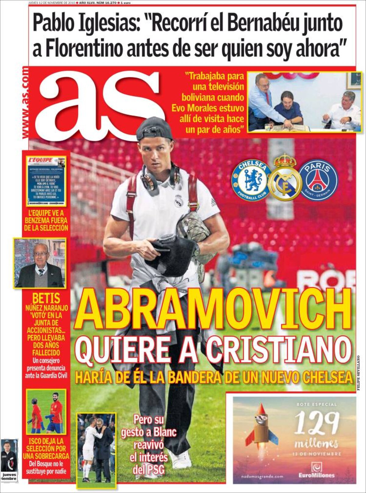 Ce scriu azi ziarele de sport din lume (12 noiembrie 2015)