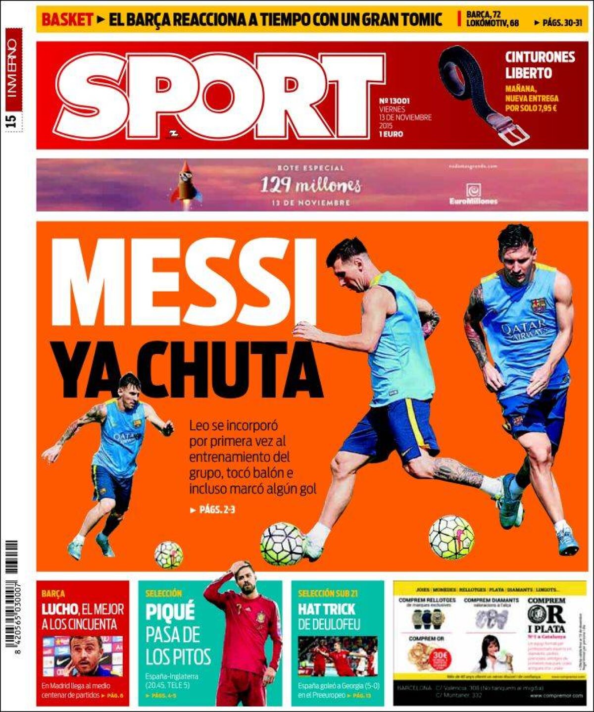 Ce scriu azi ziarele de sport din lume (13 noiembrie 2015)