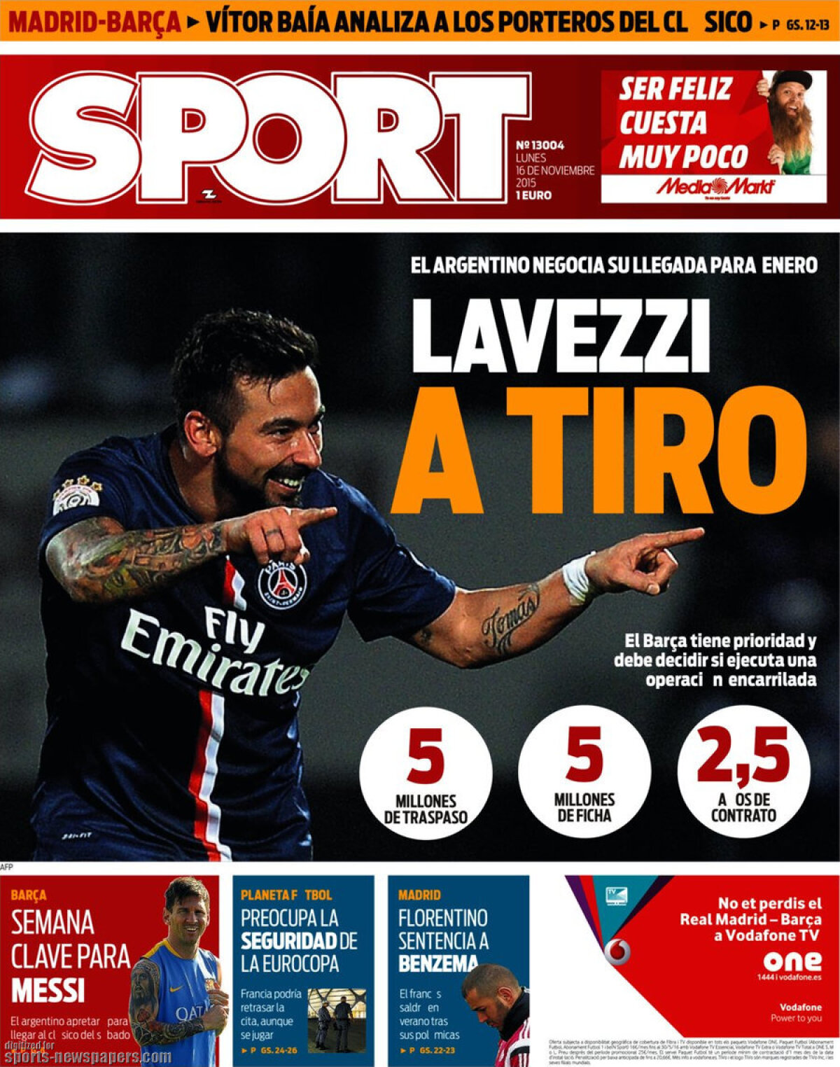 Ce scriu azi ziarele de sport din lume (16 noiembrie 2015)