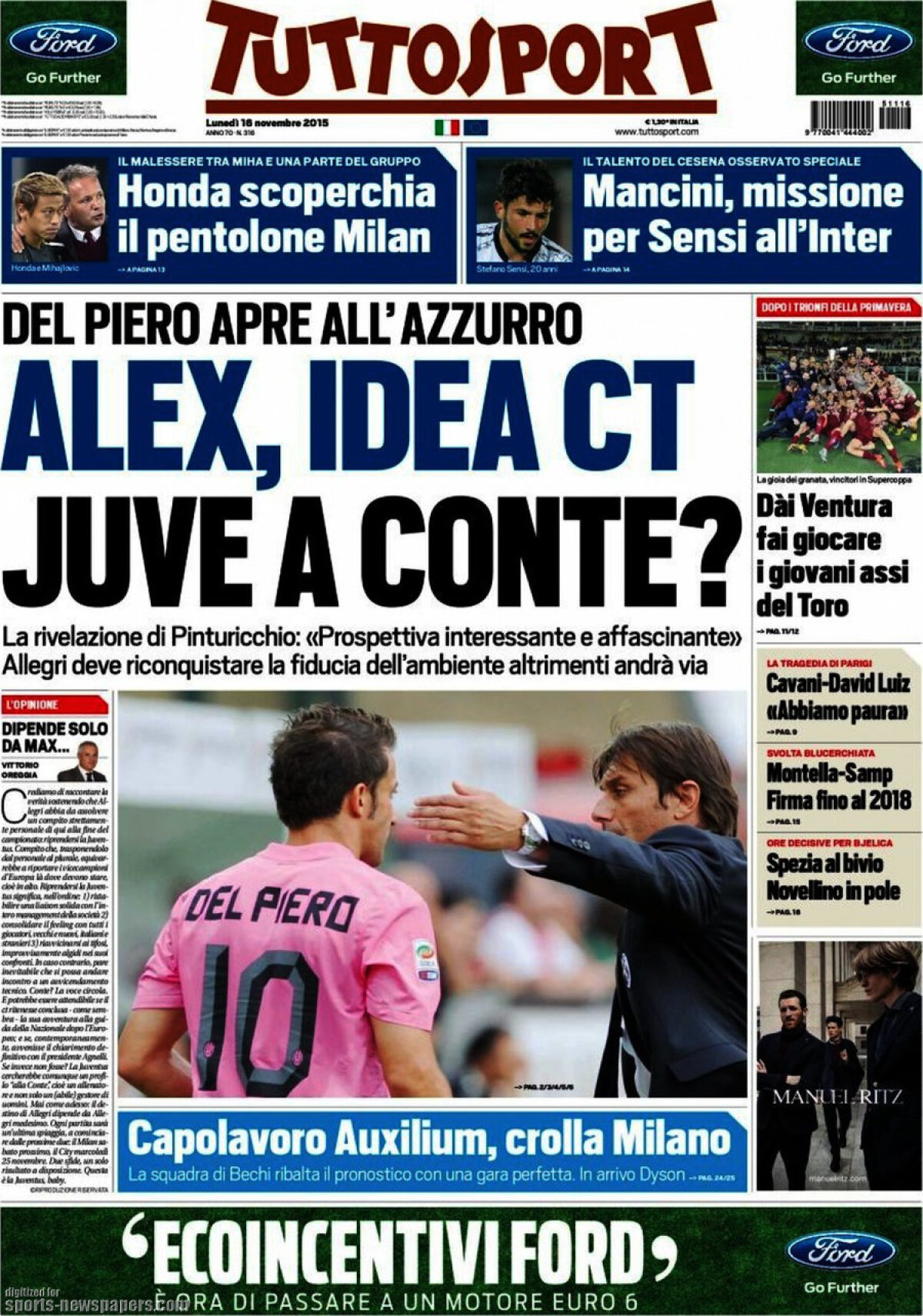 Ce scriu azi ziarele de sport din lume (16 noiembrie 2015)