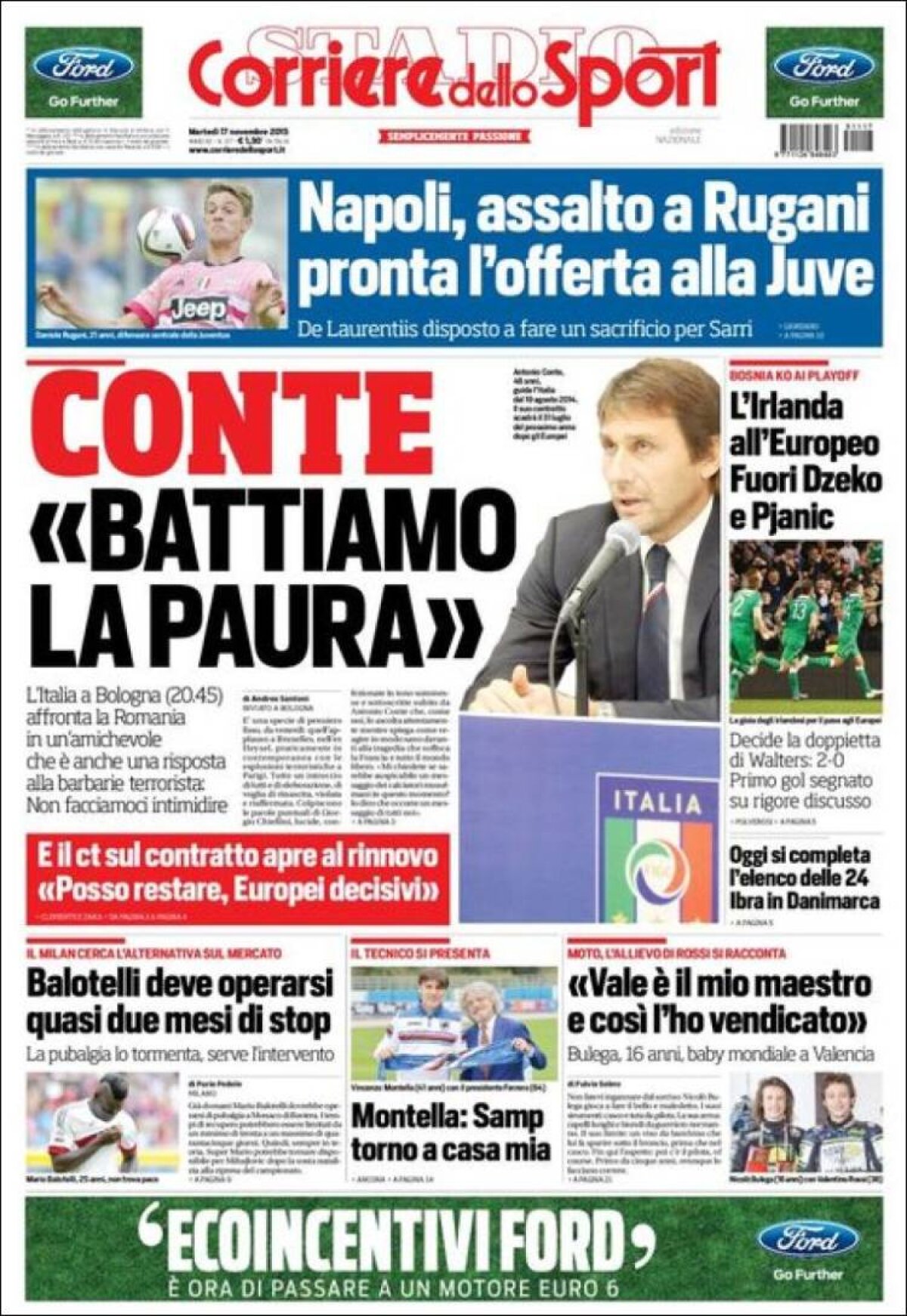 Ce scriu azi ziarele de sport din lume (17 noiembrie 2015