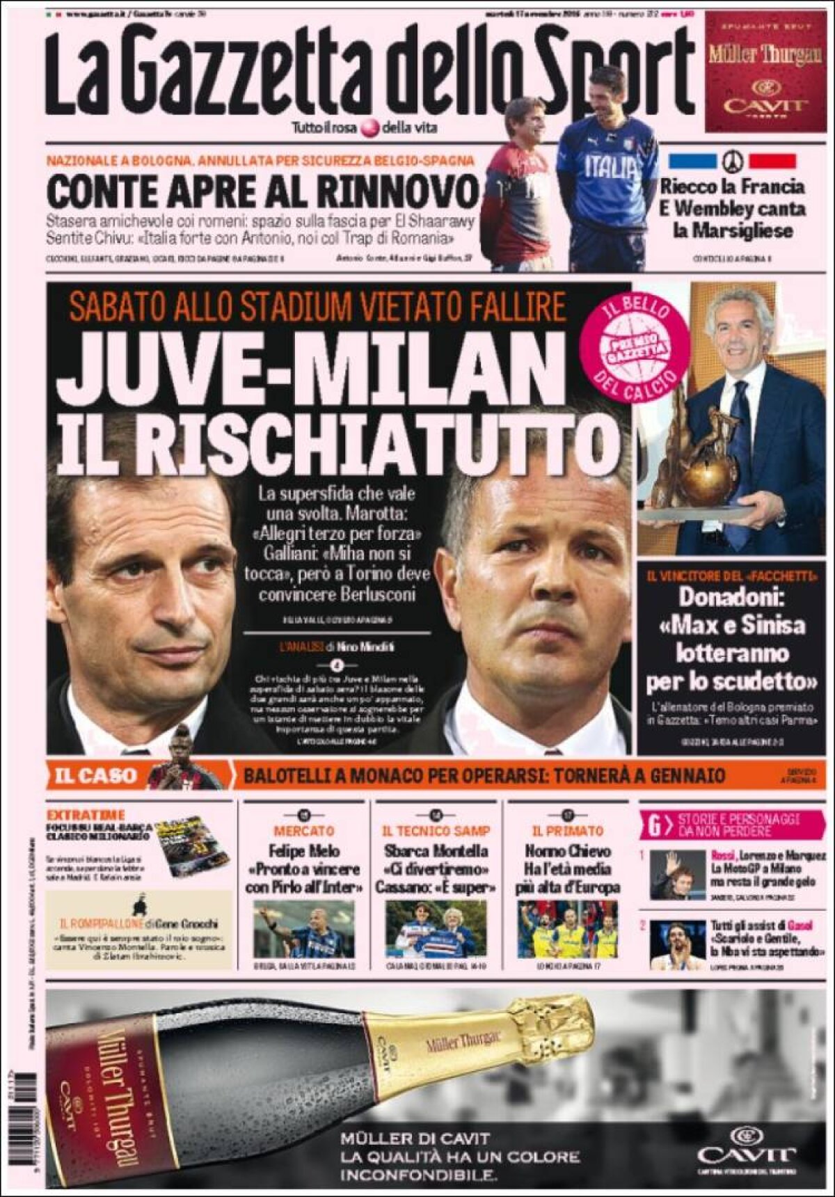 Ce scriu azi ziarele de sport din lume (17 noiembrie 2015