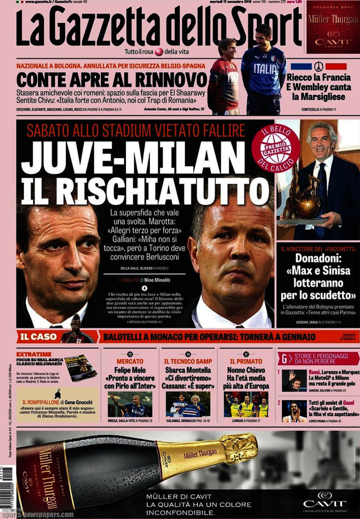 Ce scriu azi ziarele de sport din lume (18 noiembrie 2015)