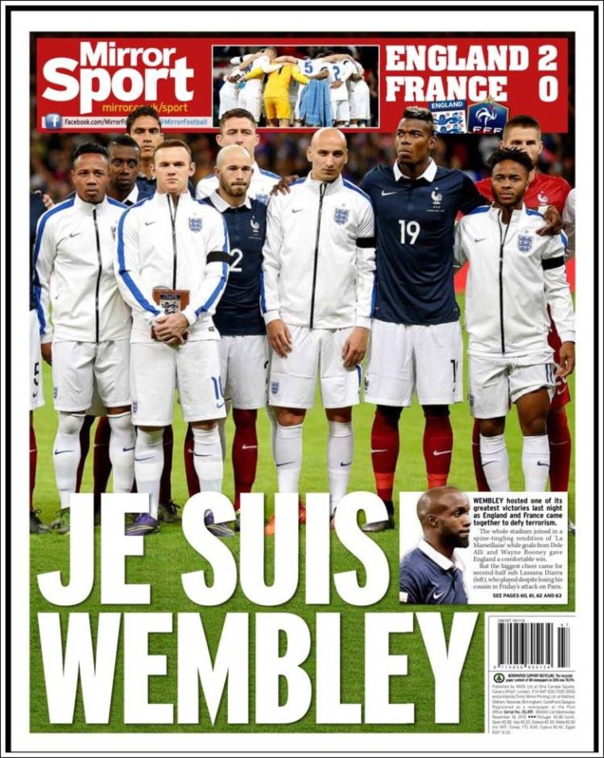 FOTO Momente speciale în memoria victimelor atentatelor din Paris la Anglia-Franța 2-0: "Je suis Wembley"