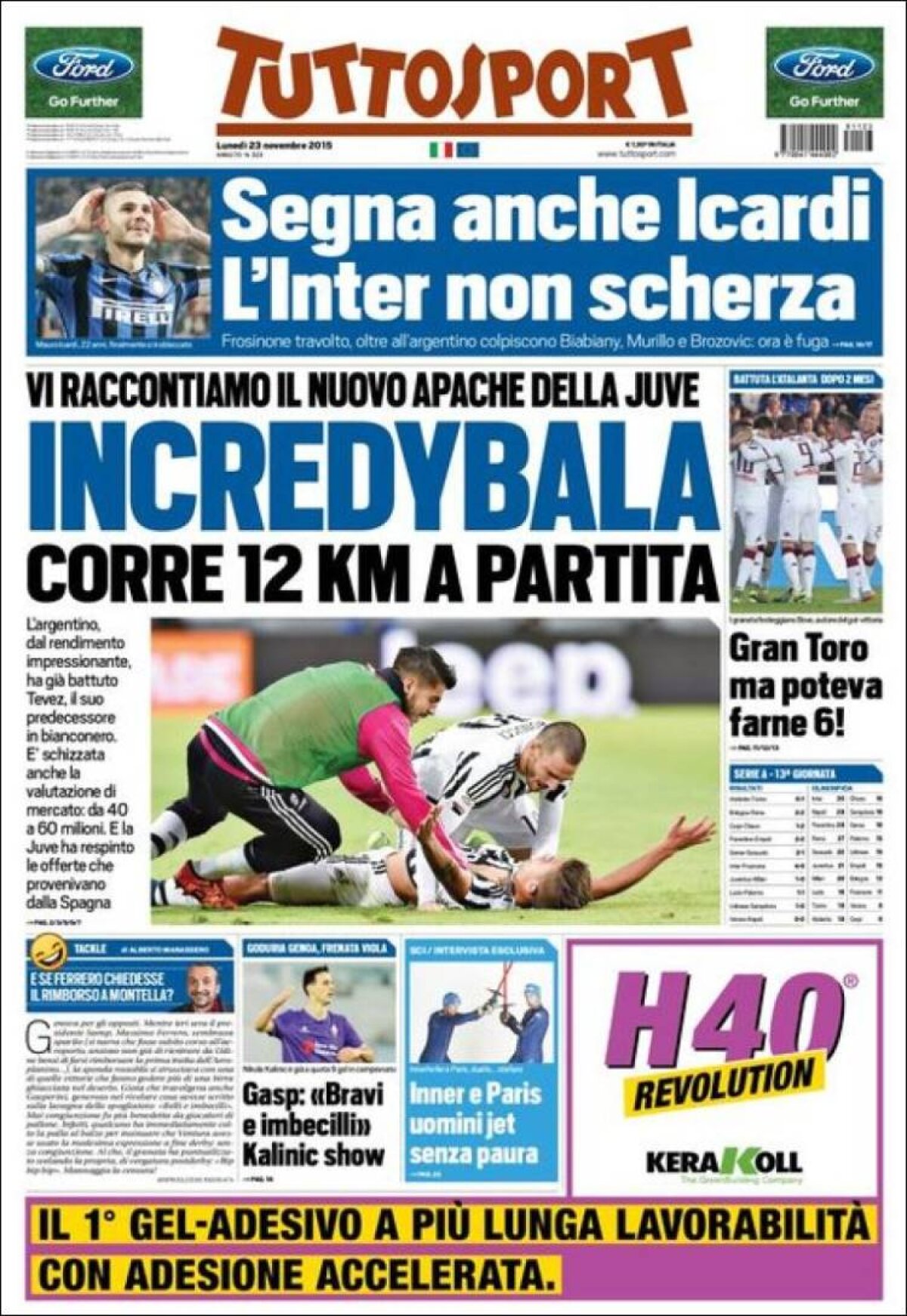 Ce scriu azi ziarele de sport din lume (23 noiembrie 2015)