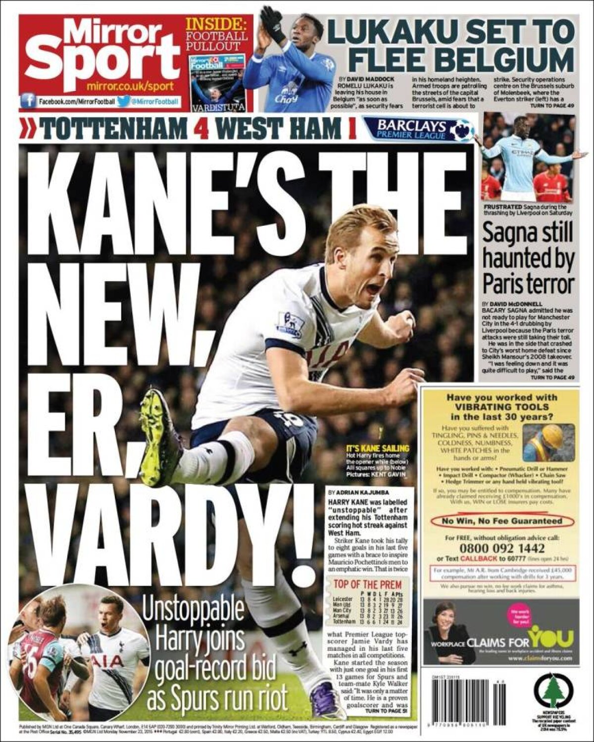 Ce scriu azi ziarele de sport din lume (23 noiembrie 2015)