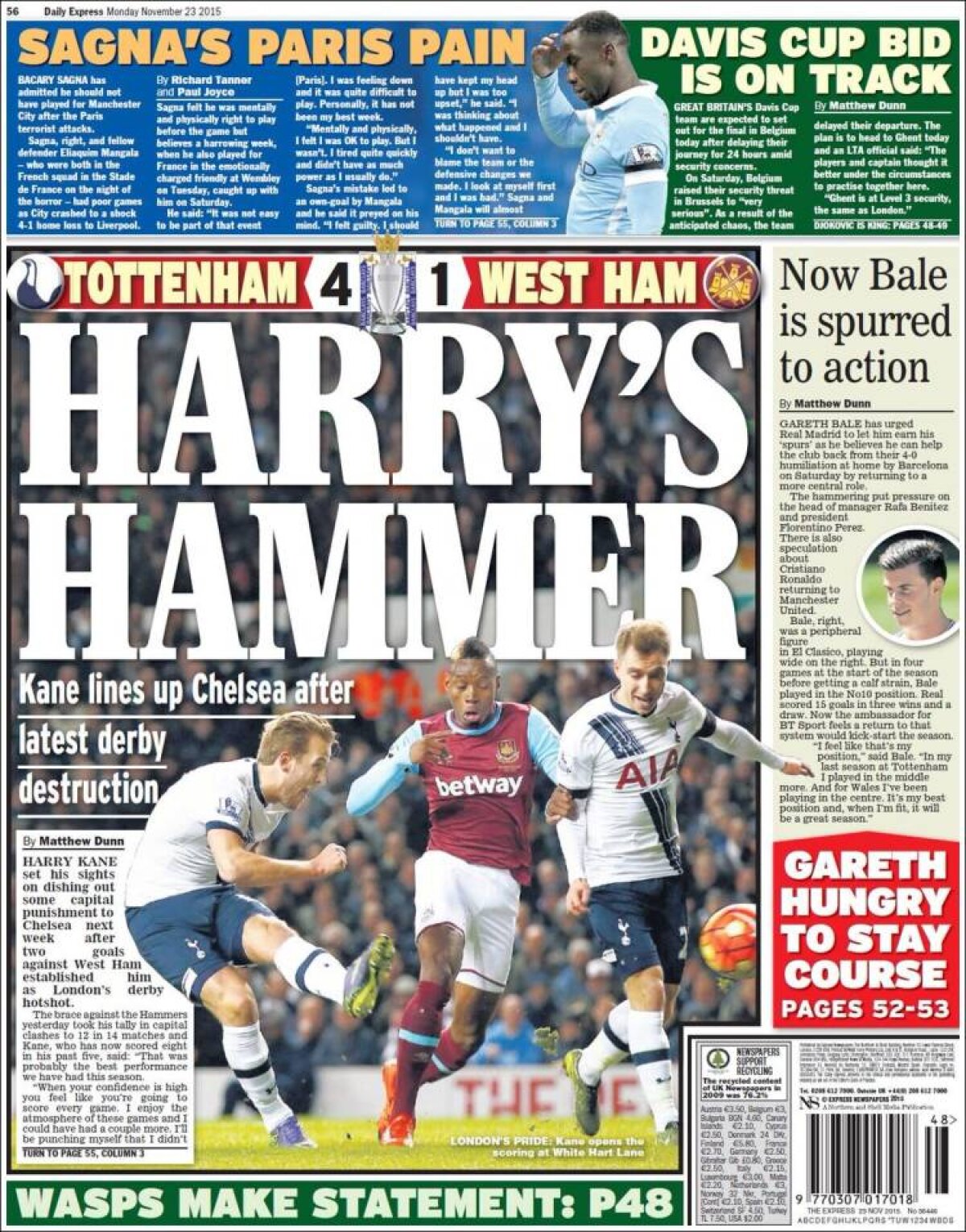 Ce scriu azi ziarele de sport din lume (23 noiembrie 2015)