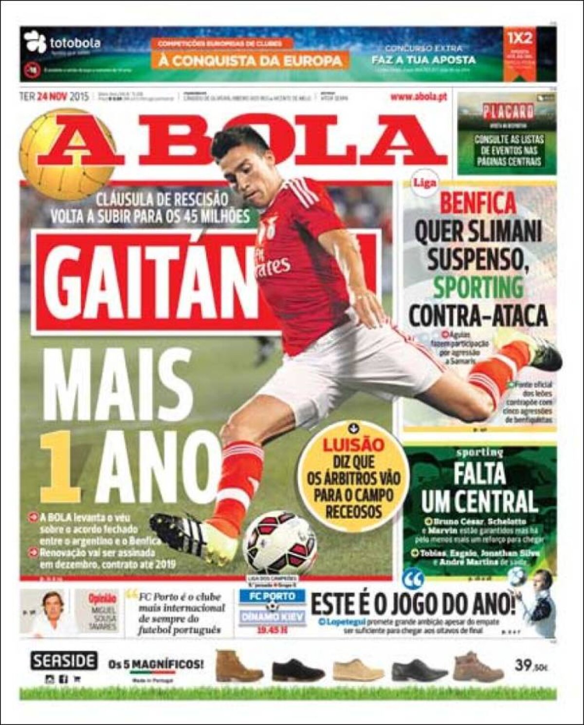 Ce scriu azi ziarele de sport din lume (24 noiembrie 2015)