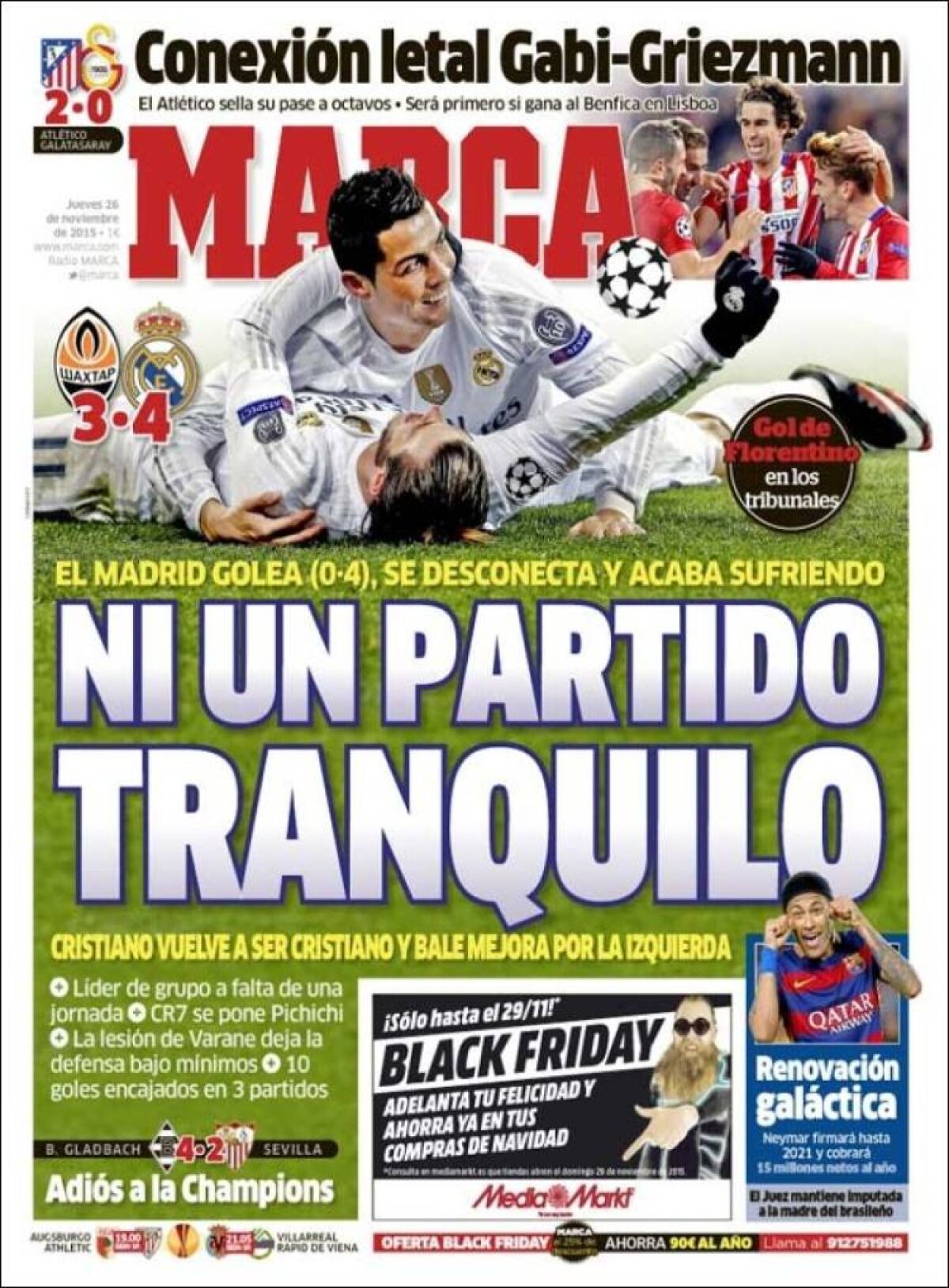 Ce scriu azi ziarele de sport din lume (26 noiembrie 2015)