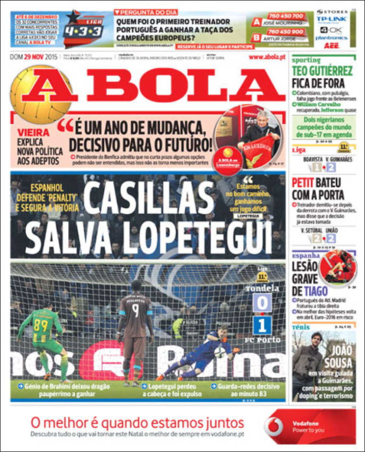 Ce scriu azi ziarele de sport din lume (29 noiembrie 2015)