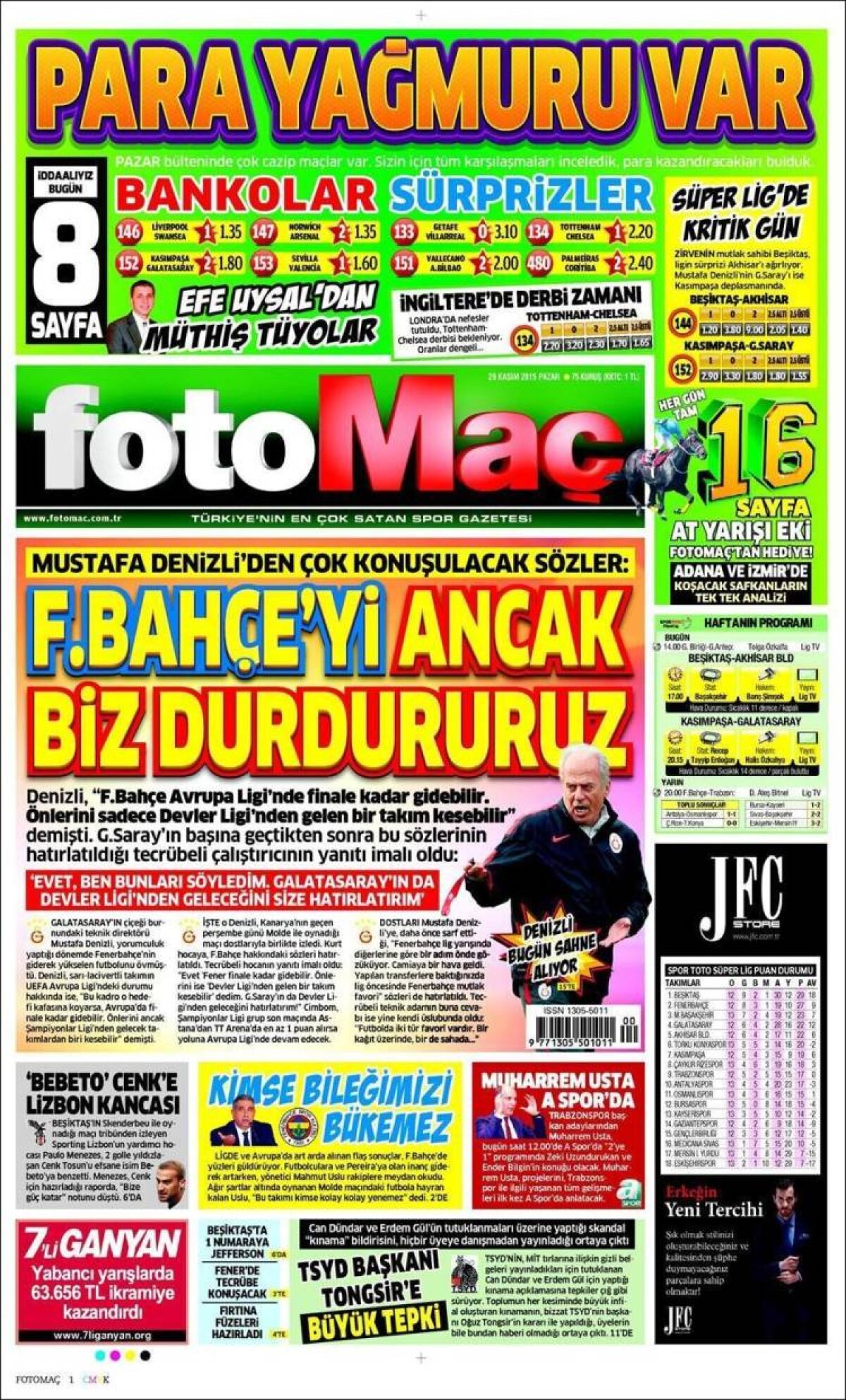 Ce scriu azi ziarele de sport din lume (29 noiembrie 2015)