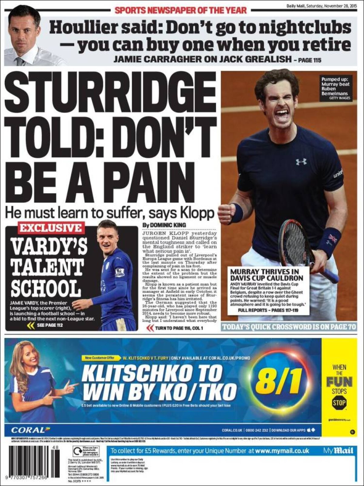 Ce scriu azi ziarele de sport din lume (29 noiembrie 2015)