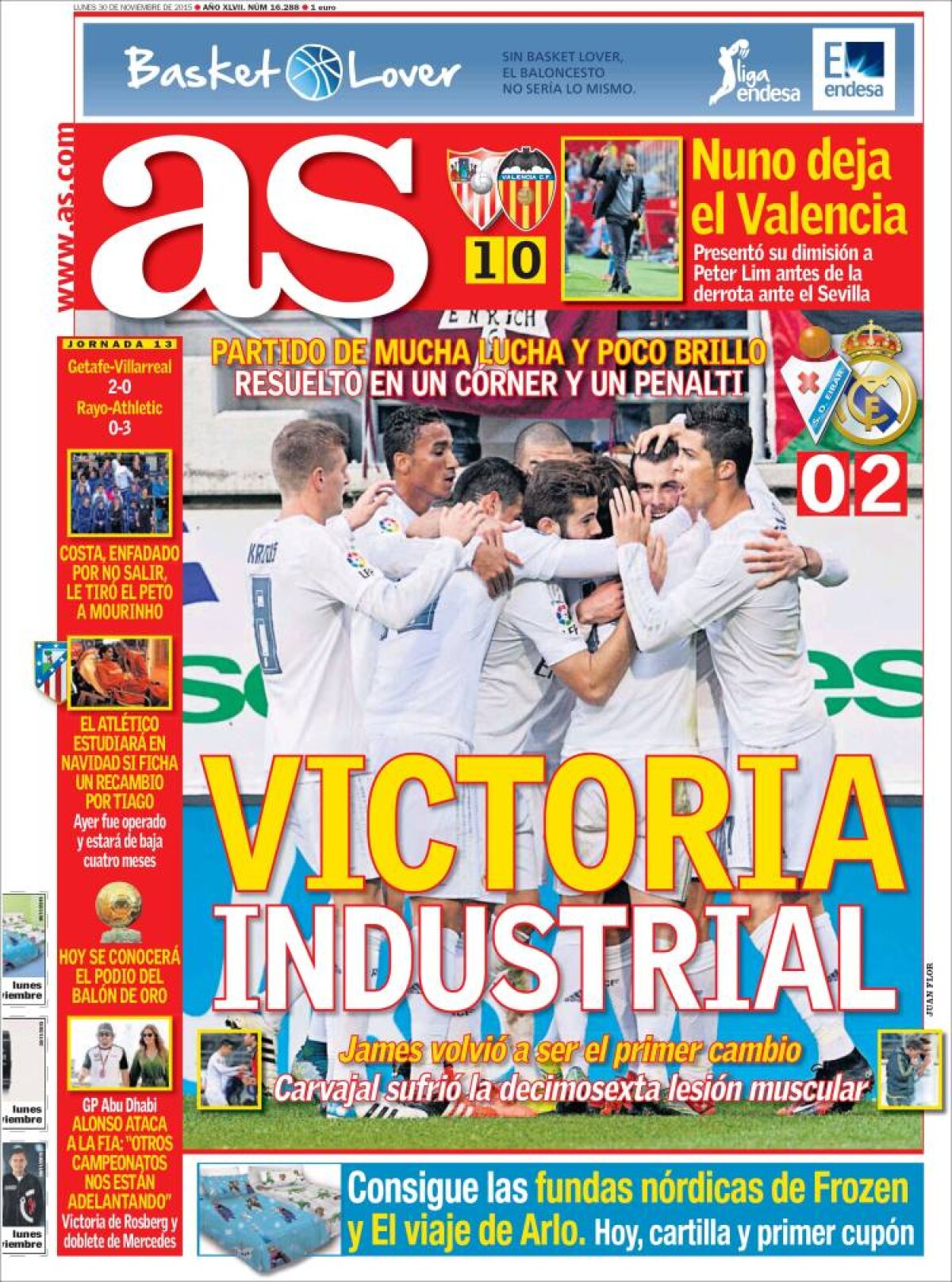 Ce scriu azi ziarele de sport din lume (30 noiembrie 2015)