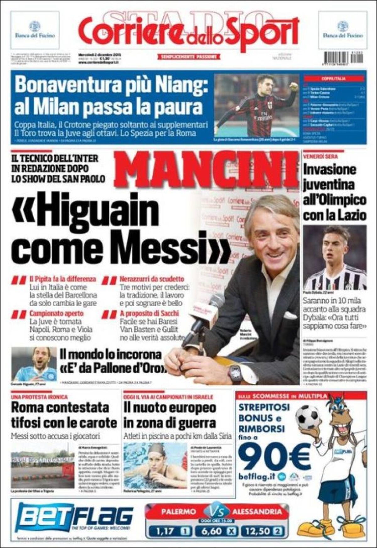 Ce scriu azi ziarele de sport din lume (2 decembrie 2015)