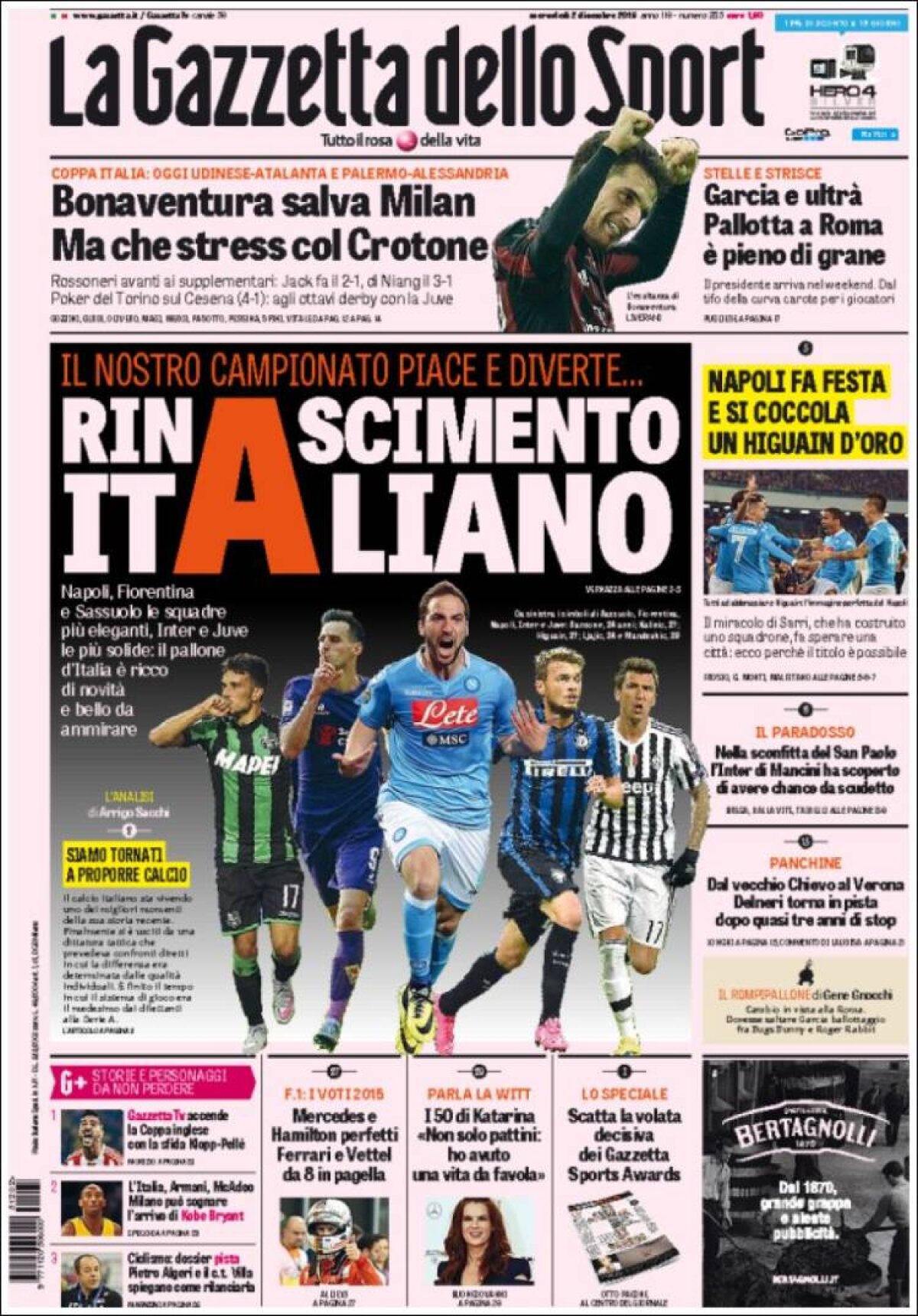 Ce scriu azi ziarele de sport din lume (2 decembrie 2015)