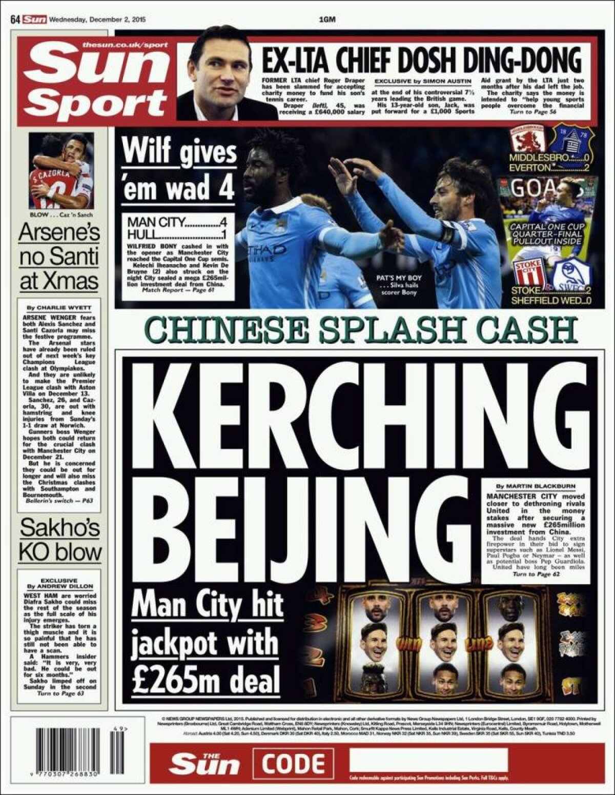 Ce scriu azi ziarele de sport din lume (2 decembrie 2015)