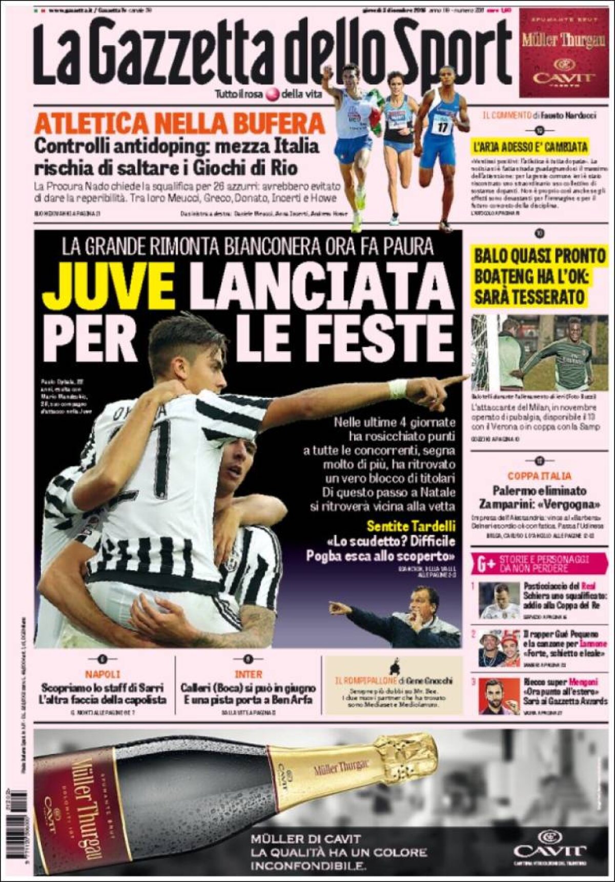 Ce scriu azi ziarele de sport din lume (3 decembrie 2015)