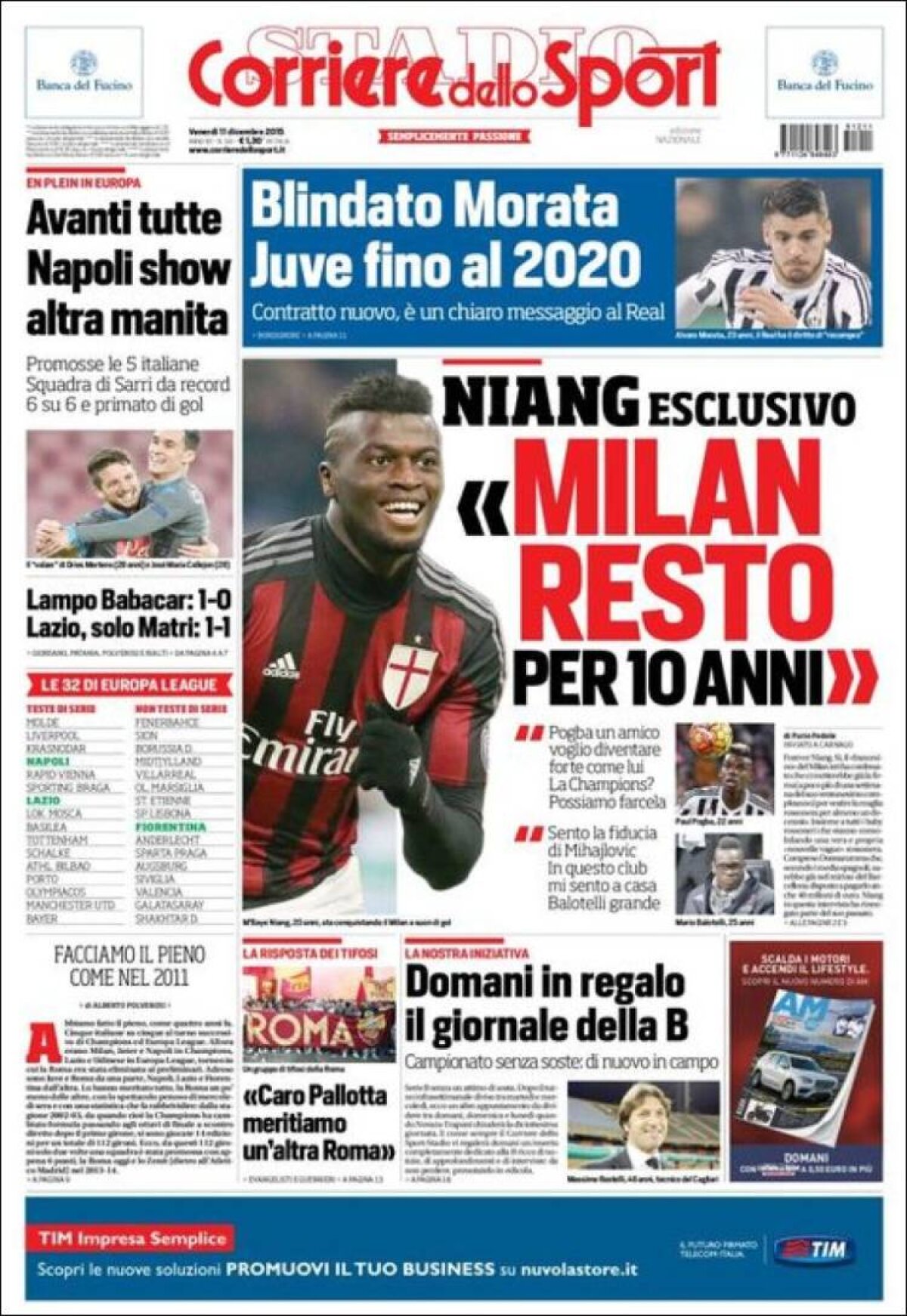 Ce scriu azi ziarele de sport din lume (11 decembrie 2015)