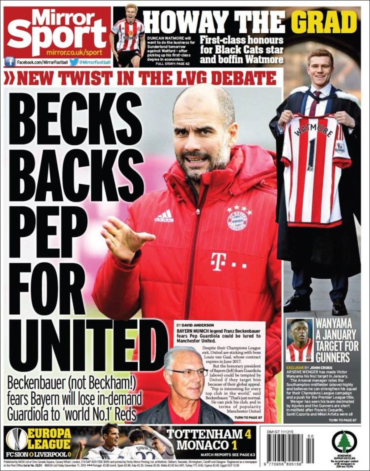 Ce scriu azi ziarele de sport din lume (11 decembrie 2015)